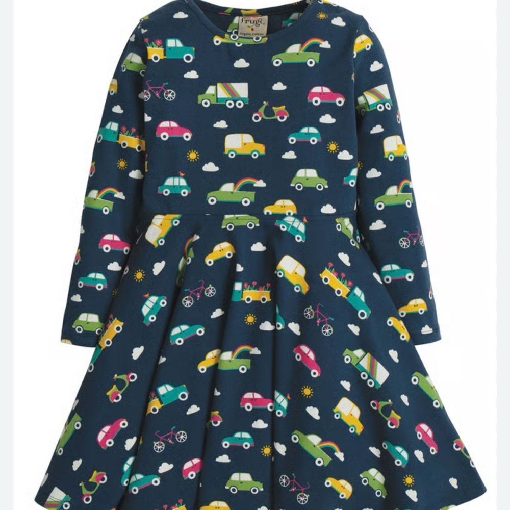 Frugi Transportation Theme Twirl Dress Sz 5-6